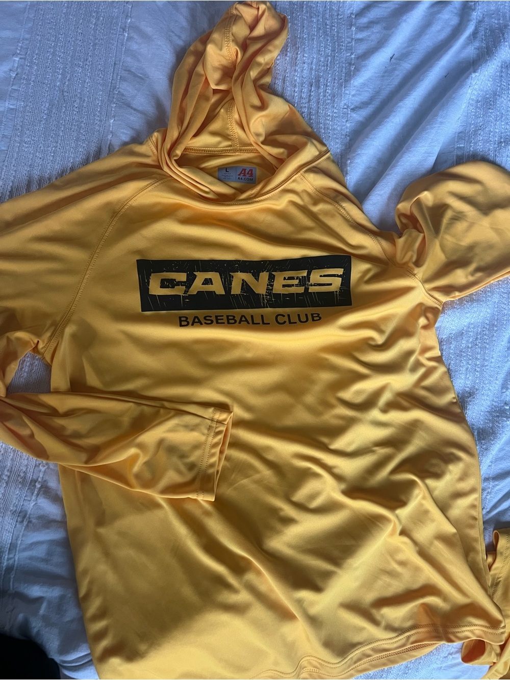 Men’s Canes Baseball Club Performance Hoodie Long Sleeve - Yellow
